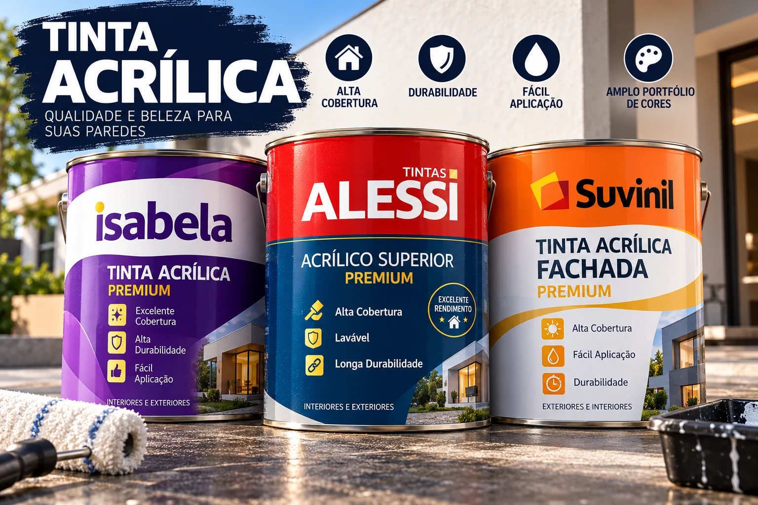 Exemplos de tintas acrílicas