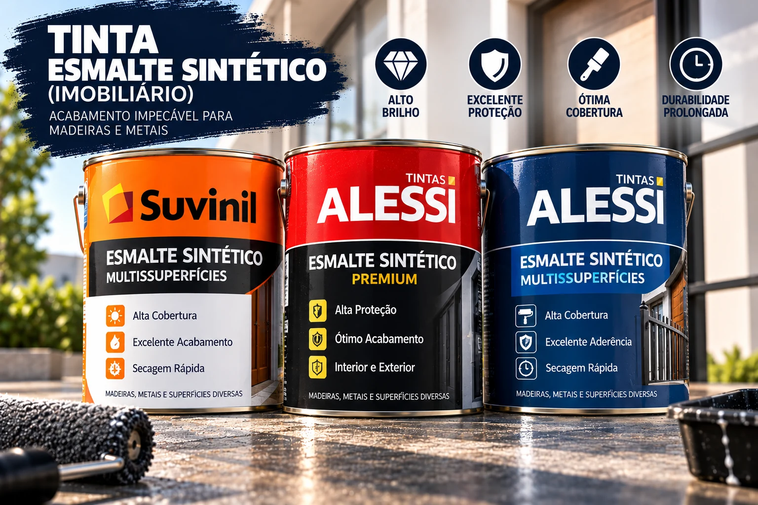 Exemplos de esmaltes sintéticos para uso imobiliário